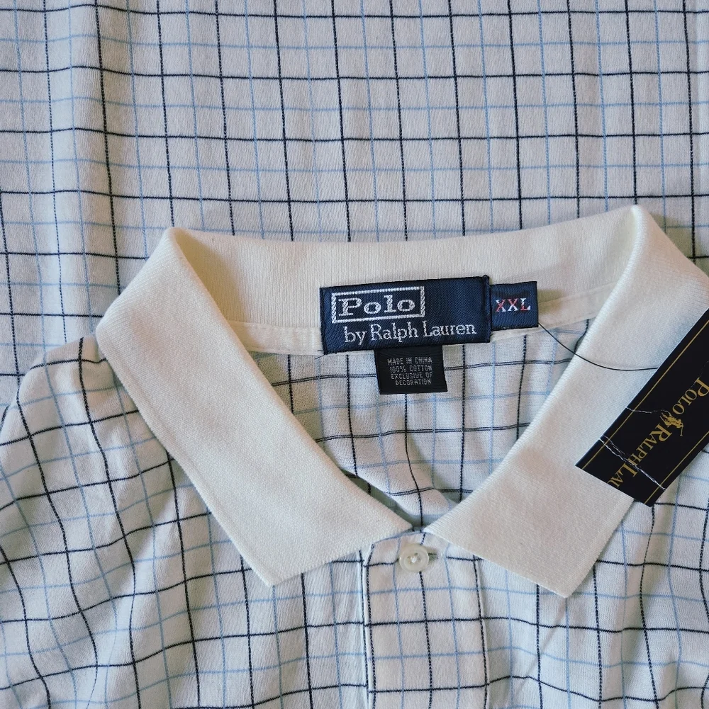 Polo Ralph Lauren Men's Vintage Check Short Sleeves Polo Classic Shirt Size XXL - Picture 6 of 6